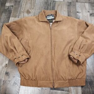 Zero Restriction Microfiber Full Zip Jacket Mens size M ZR Brown Polyester